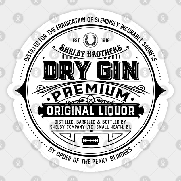 Shelby Brothers Dry Gin Sticker by NotoriousMedia